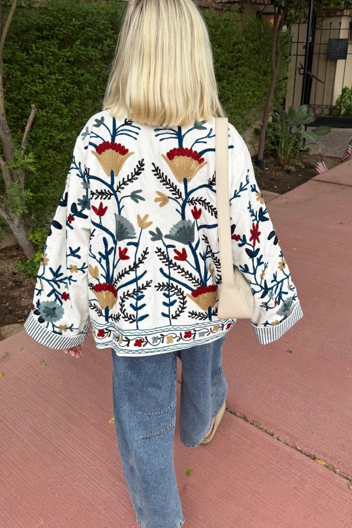 Whimsy Cotton Embroidered Jacket - Neutral Ground