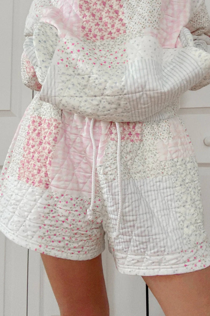 Whimsy Quilted Pastel Shorts - Neutral Ground