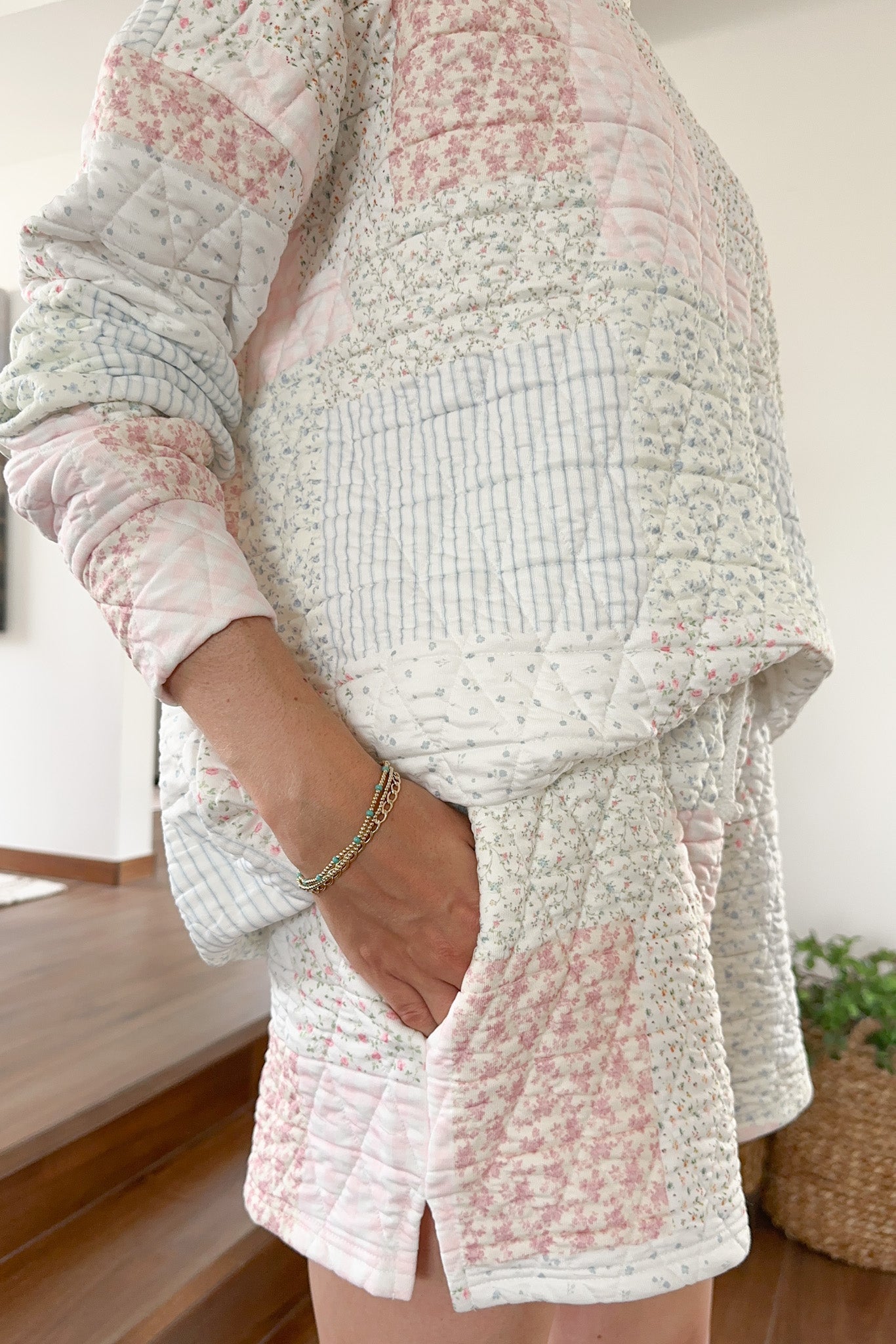 Whimsy Quilted Pastel Shorts - Neutral Ground