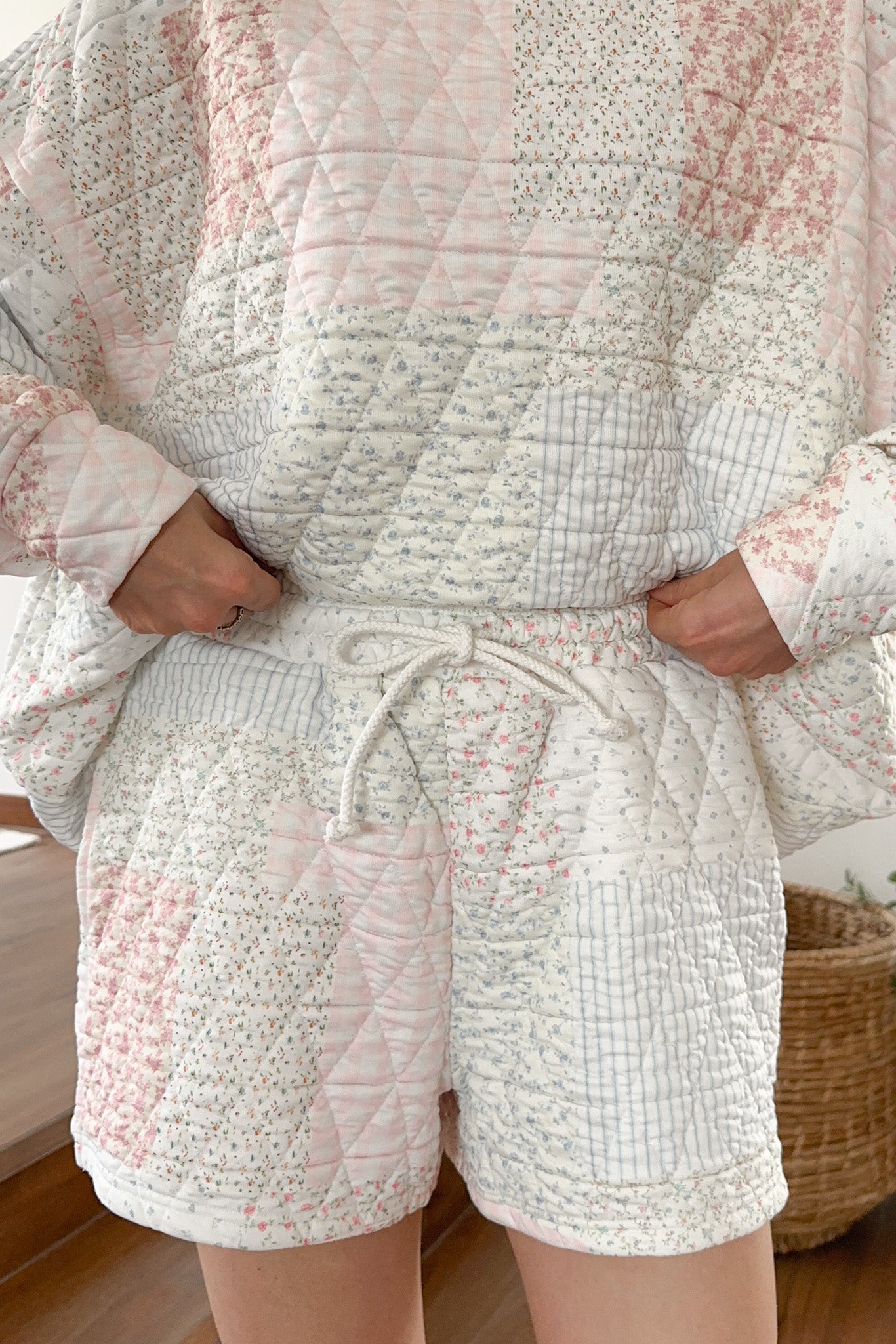 Whimsy Quilted Pastel Shorts - Neutral Ground