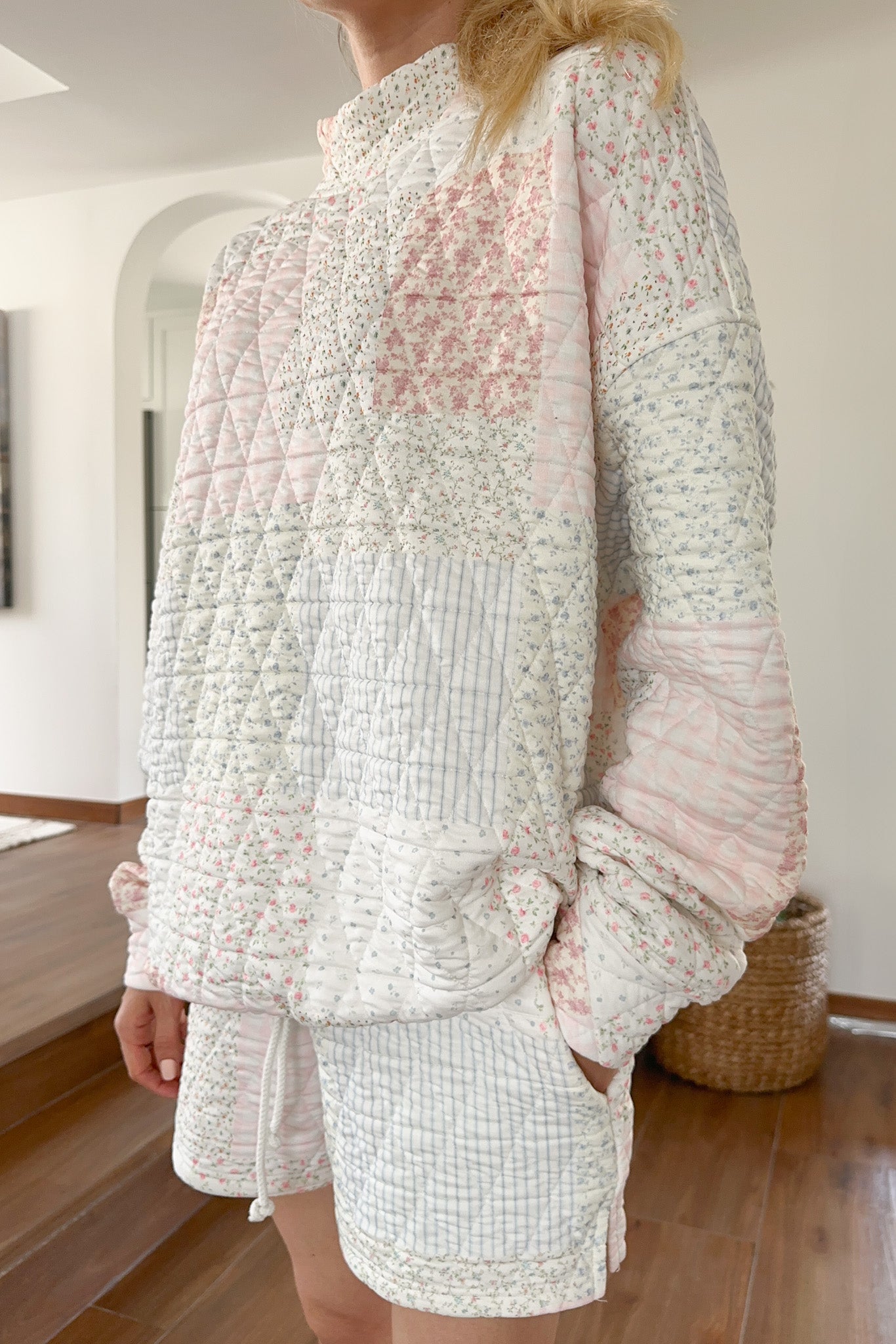 Whimsy Quilted Pastel Shorts - Neutral Ground