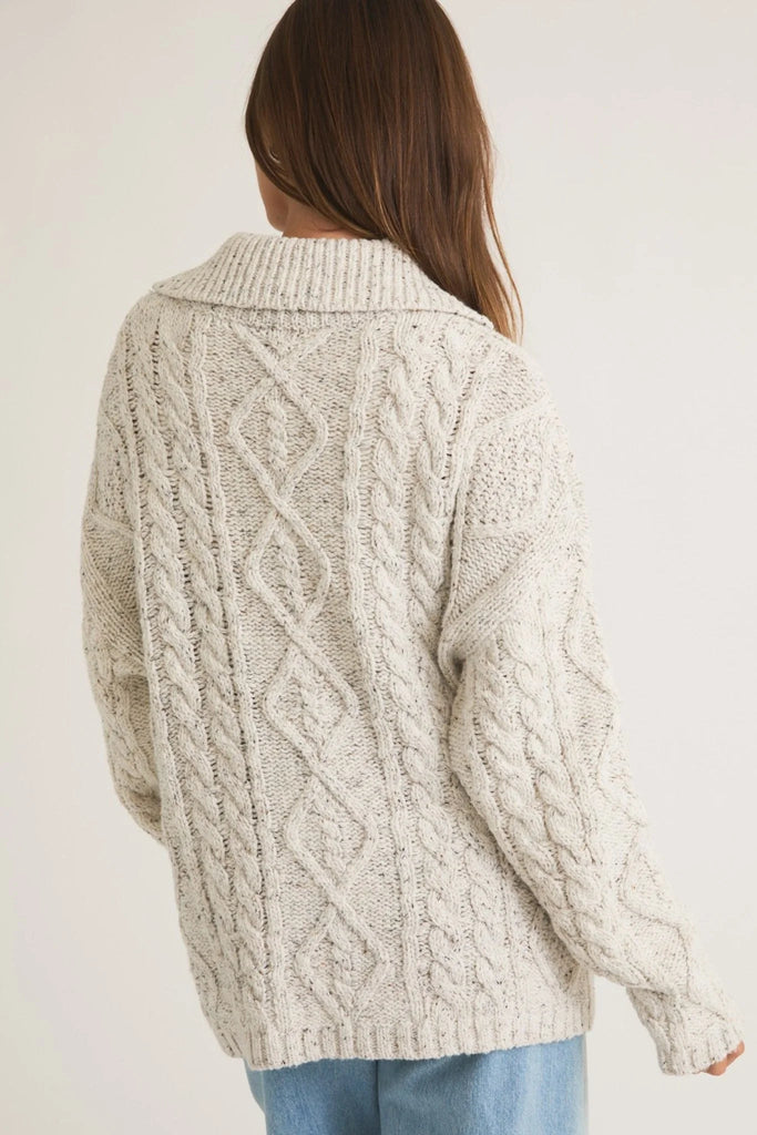 Willow Oversized Cable Knit Cardigan - Neutral Ground
