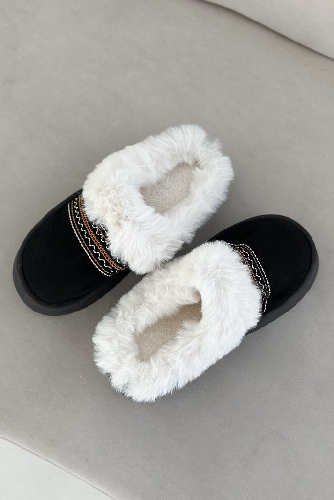 Willow Vegan Suede Mule Slipper in Black - Neutral Ground