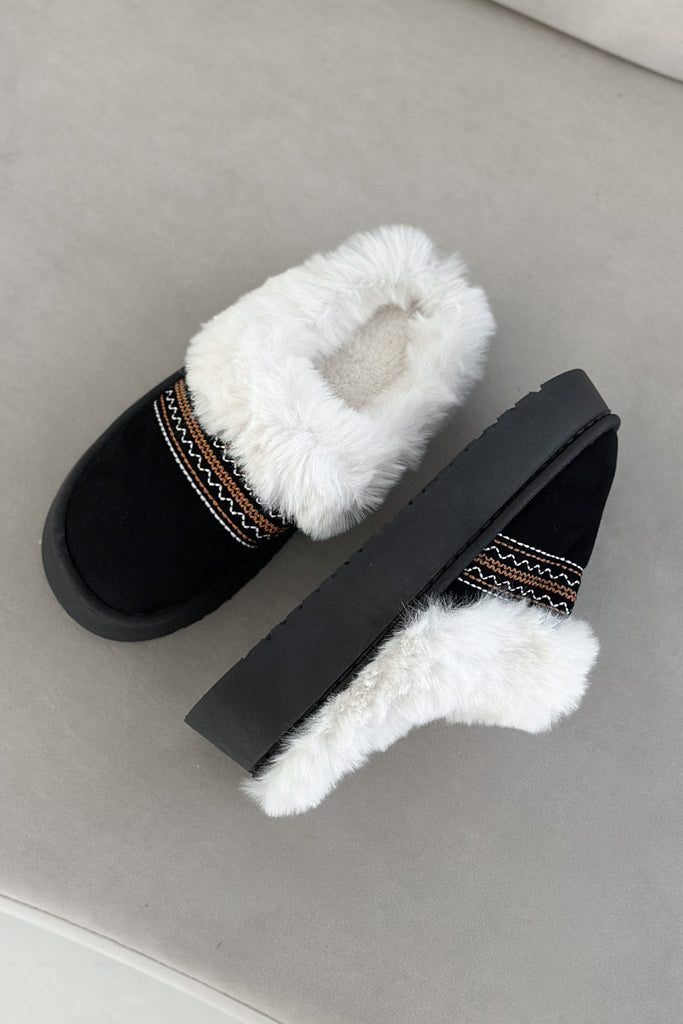 Willow Vegan Suede Mule Slipper in Black - Neutral Ground
