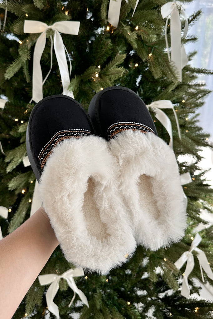 Willow Vegan Suede Mule Slipper in Black - Neutral Ground