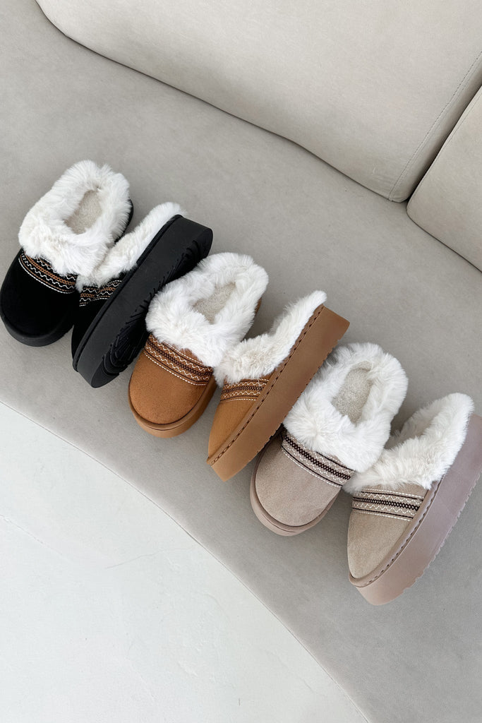 Willow Vegan Suede Mule Slipper in Black - Neutral Ground