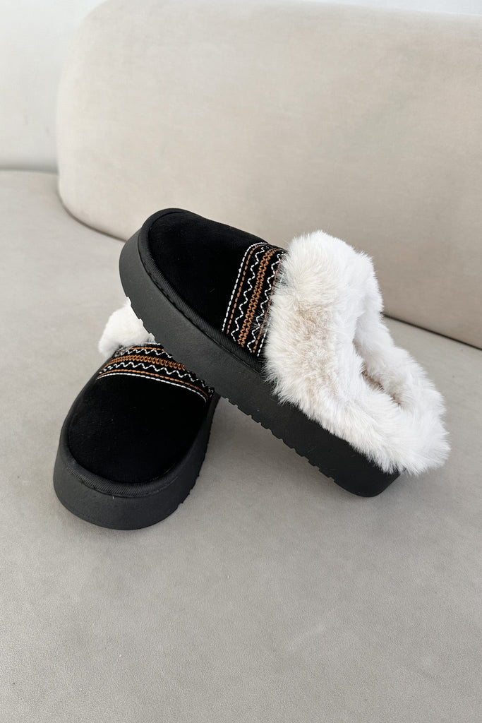 Willow Vegan Suede Mule Slipper in Black - Neutral Ground