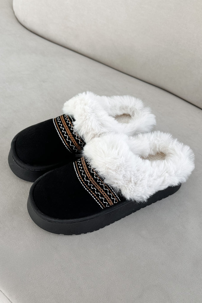 Willow Vegan Suede Mule Slipper in Black - Neutral Ground