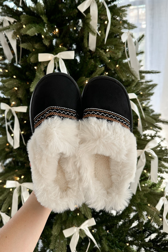 Willow Vegan Suede Mule Slipper in Black - Neutral Ground