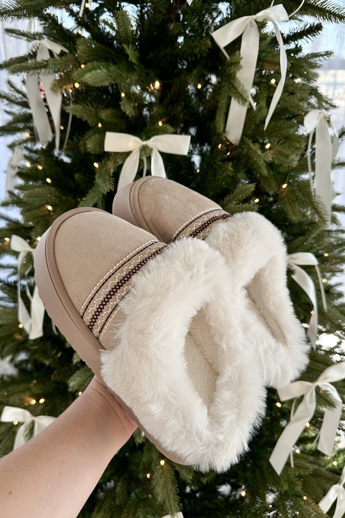 Willow Vegan Suede Mule Slipper in Bone - Neutral Ground