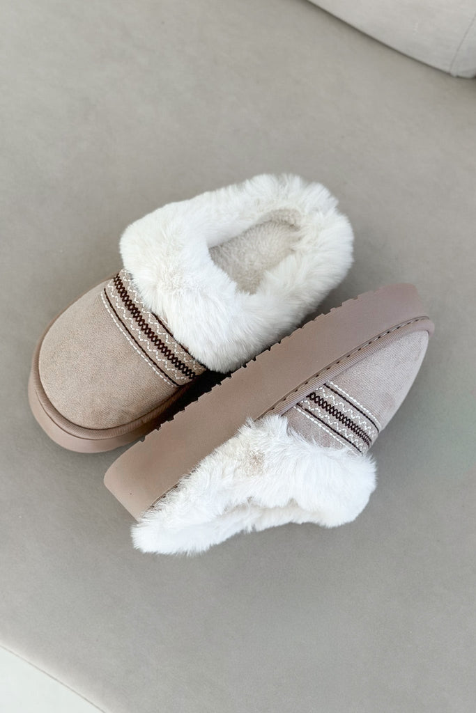 Willow Vegan Suede Mule Slipper in Bone - Neutral Ground