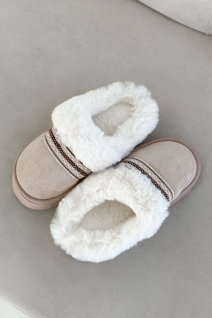 Willow Vegan Suede Mule Slipper in Bone - Neutral Ground