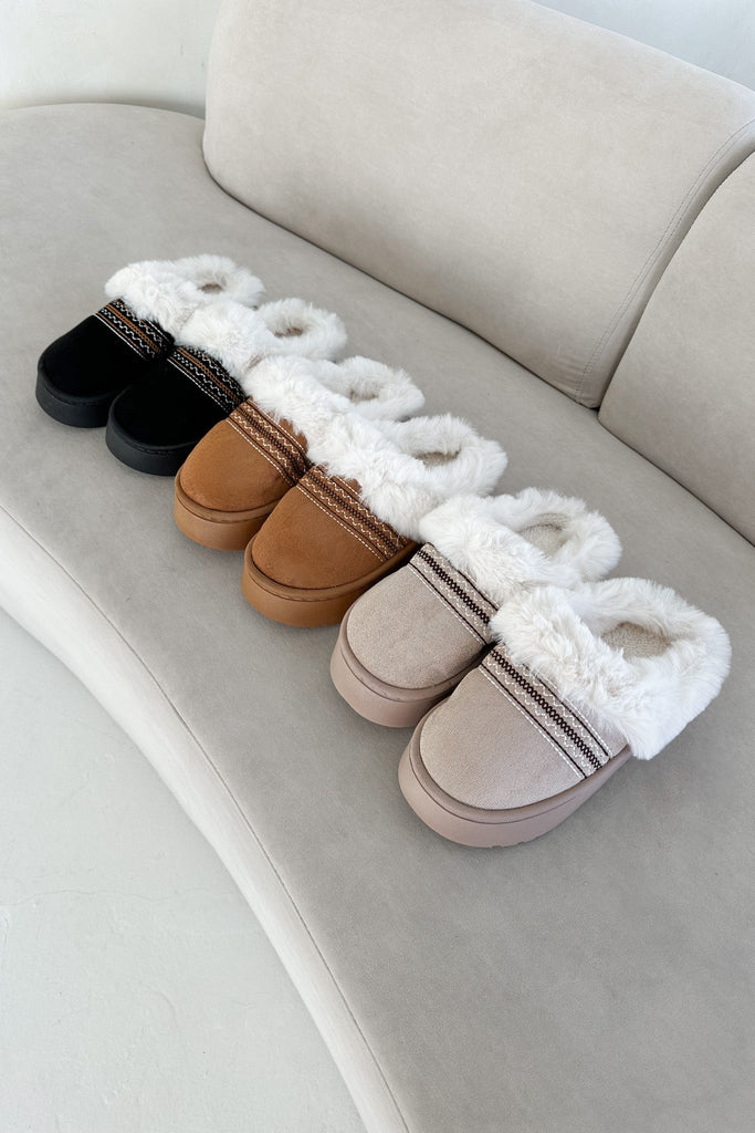 Willow Vegan Suede Mule Slipper in Bone - Neutral Ground