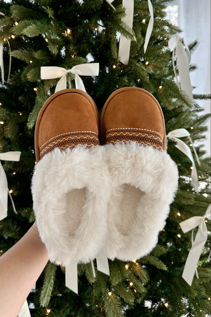 Willow Vegan Suede Mule Slipper in Camel - Neutral Ground