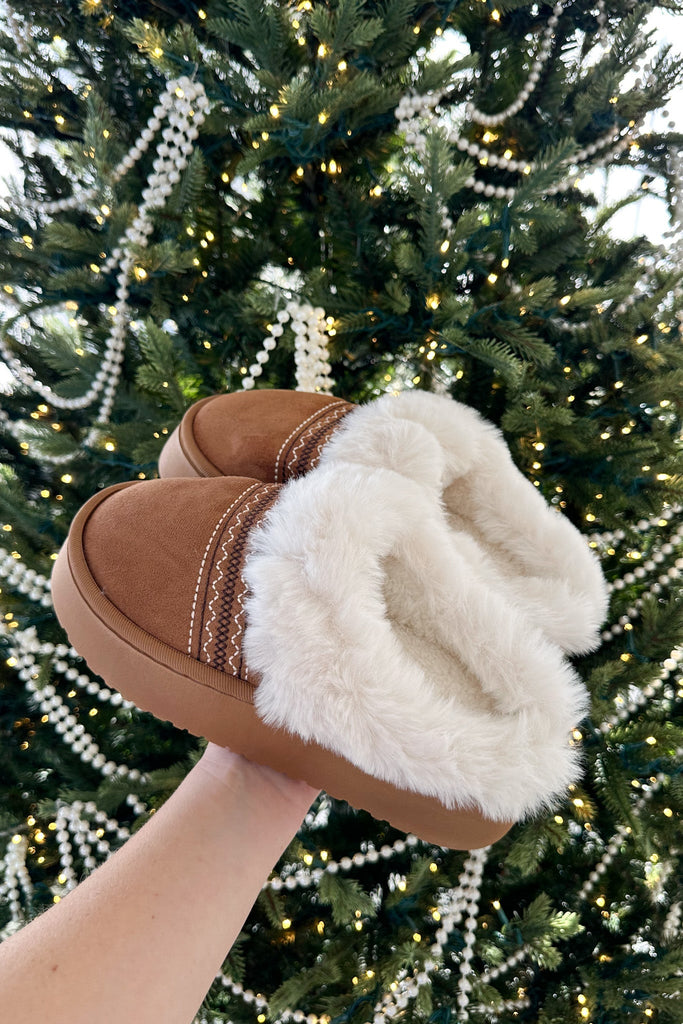 Willow Vegan Suede Mule Slipper in Camel - Neutral Ground