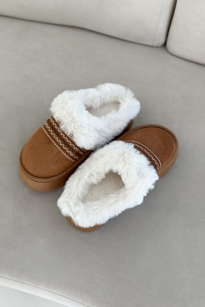 Willow Vegan Suede Mule Slipper in Camel - Neutral Ground