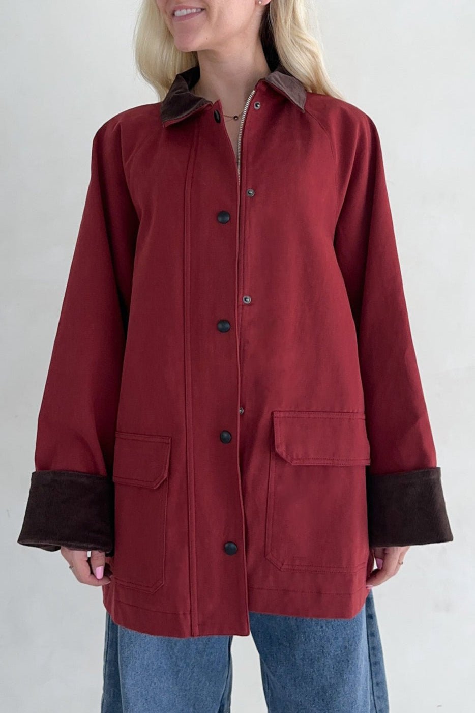 Windsor Corduroy Detail Barn Jacket in Sienna - Neutral Ground