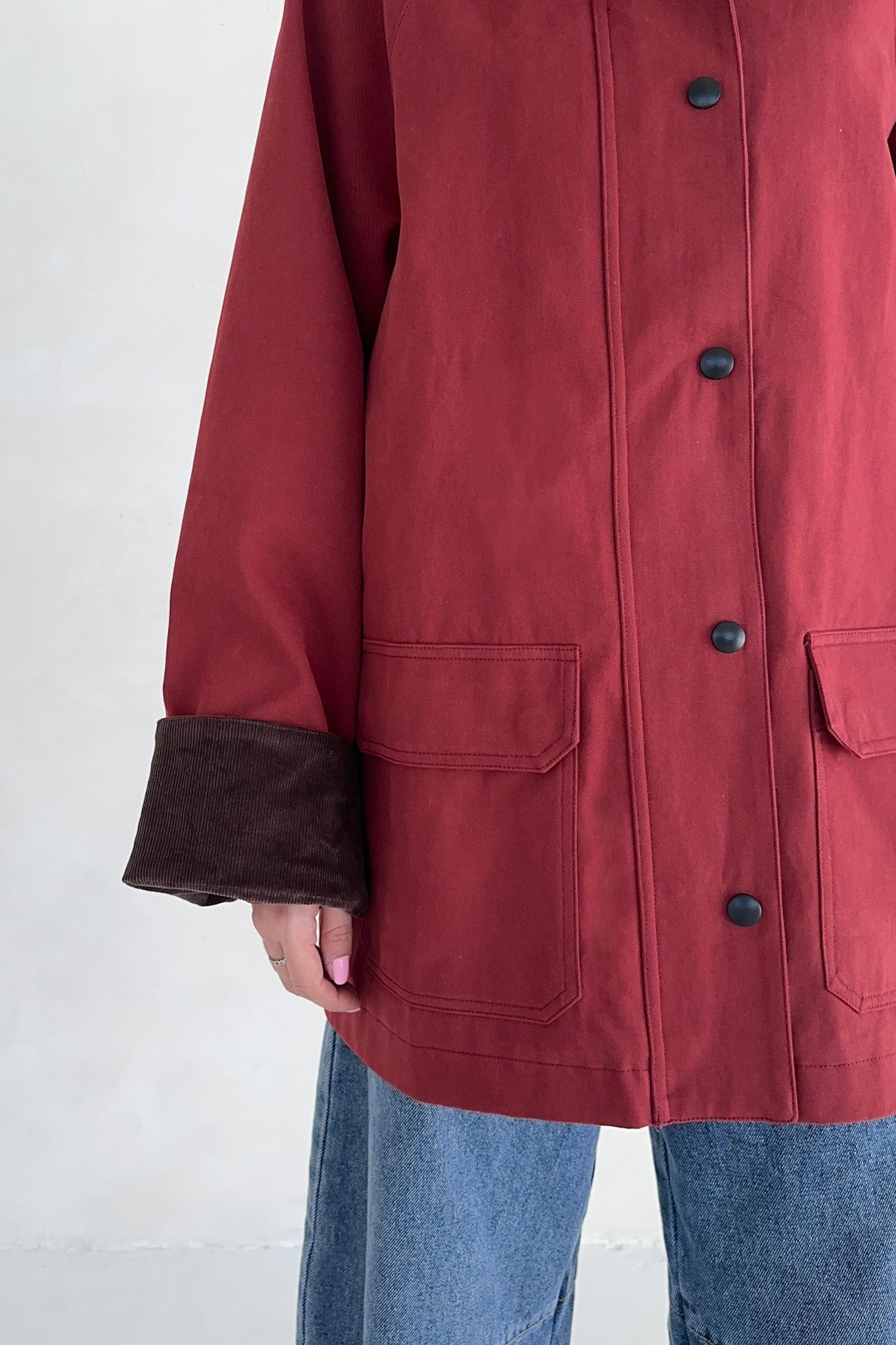 Windsor Corduroy Detail Barn Jacket in Sienna - Neutral Ground