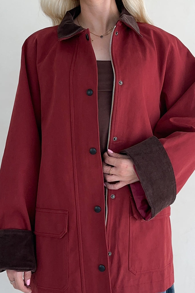 Windsor Corduroy Detail Barn Jacket in Sienna - Neutral Ground