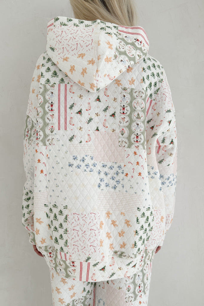 Wonderland Quilted Holiday Hoodie - Neutral Ground