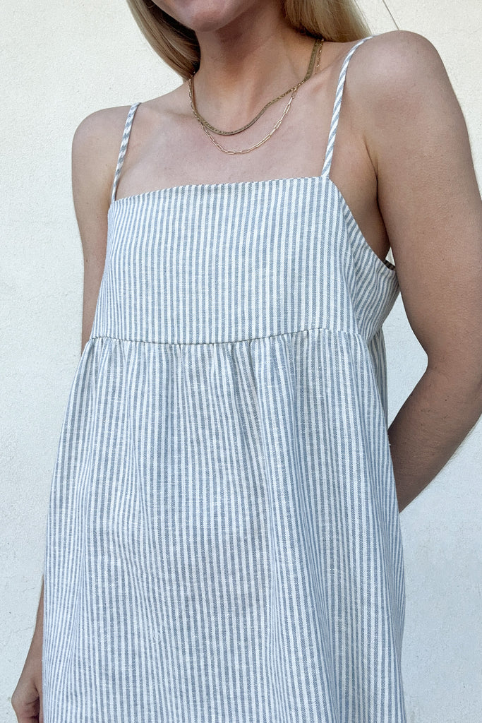 Mazie Striped Linen Babydoll Dress