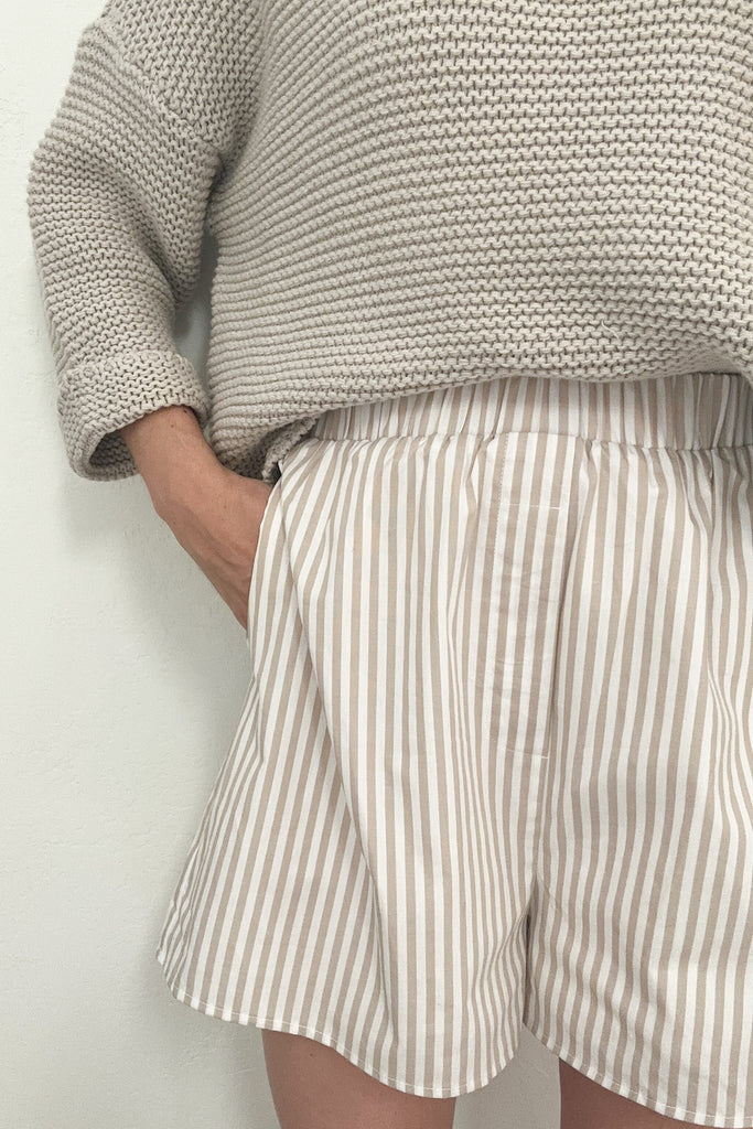 Emry Striped Cotton Shorts