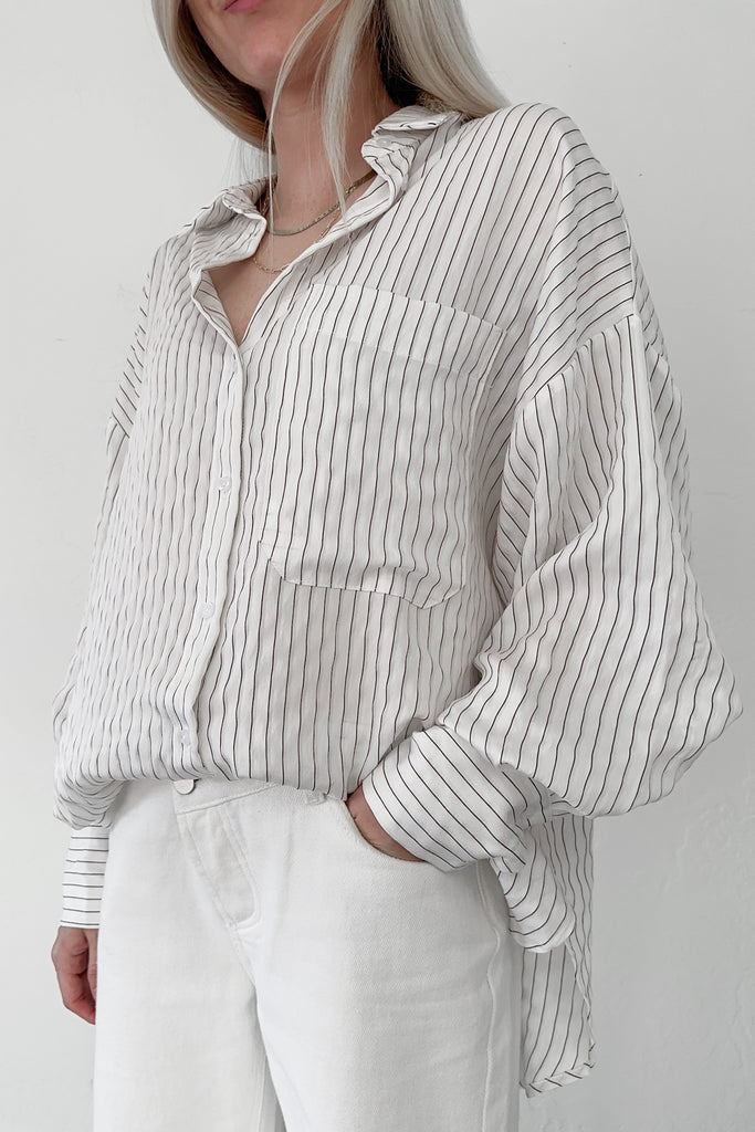 Barcelona Striped Oversized Button Down