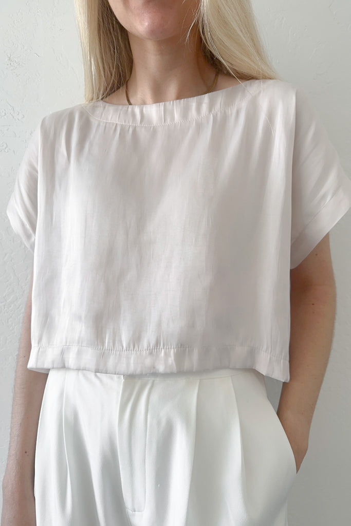 Annabelle Satin Cropped Blouse