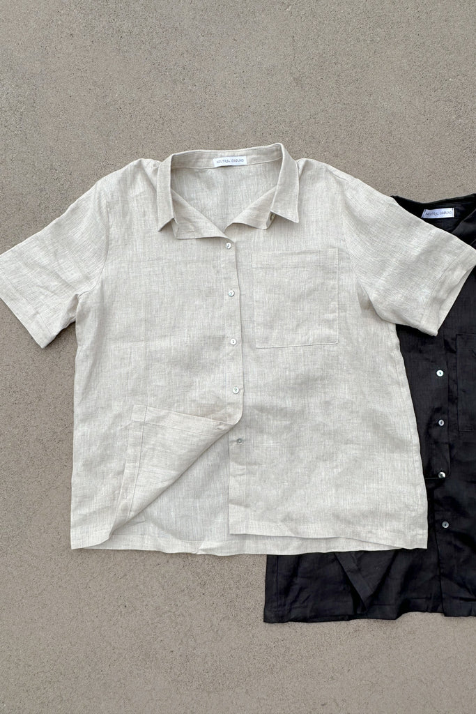 Nantucket Linen Button Down Shirt in Natural