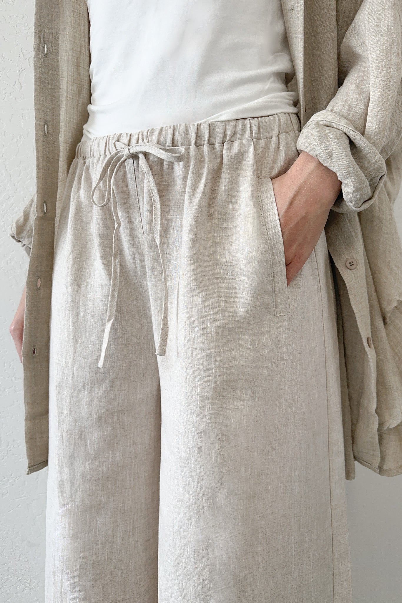 Island Time Wide Leg Linen Pants in Natural