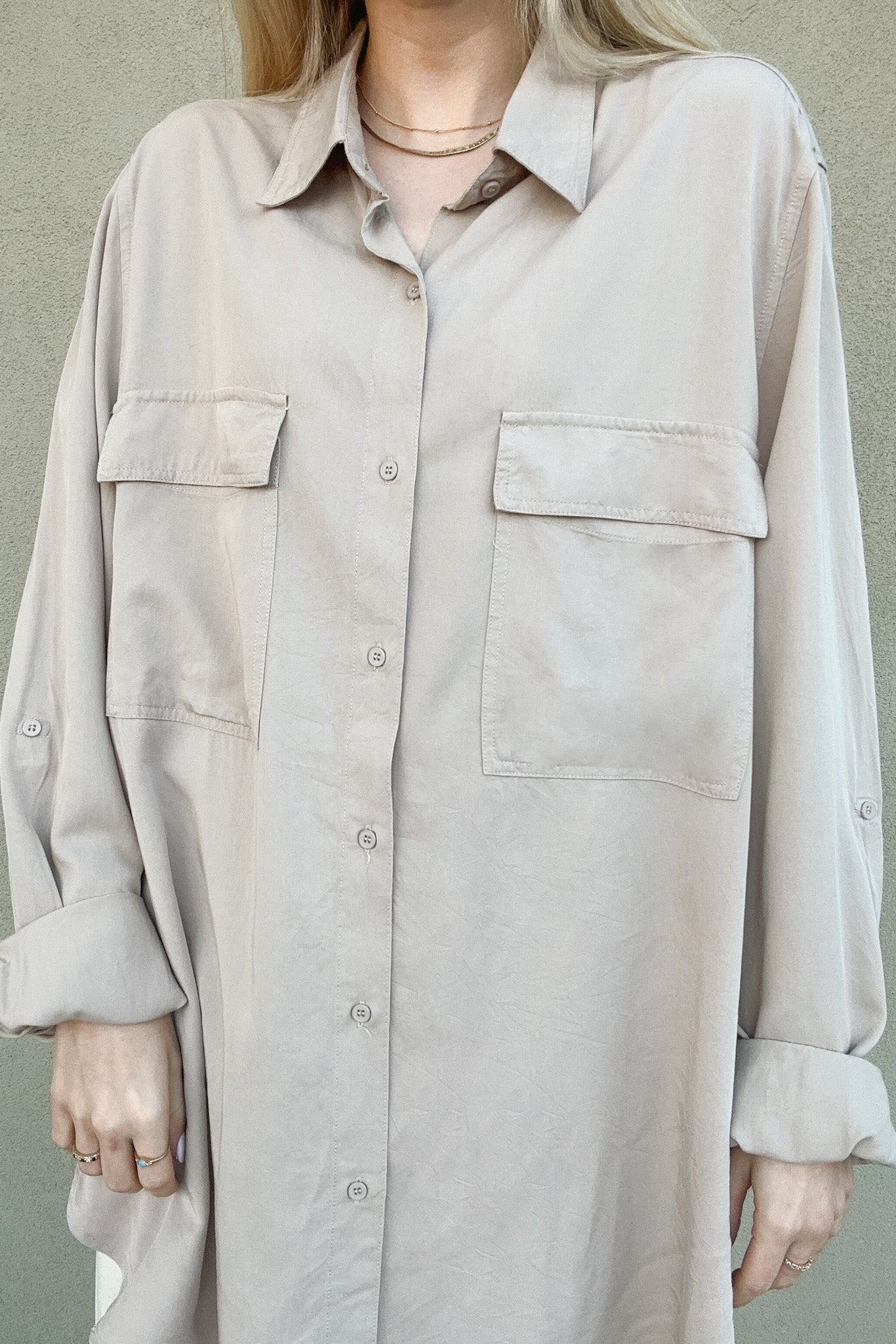 Bay Button Down Shirt - Neutral Ground