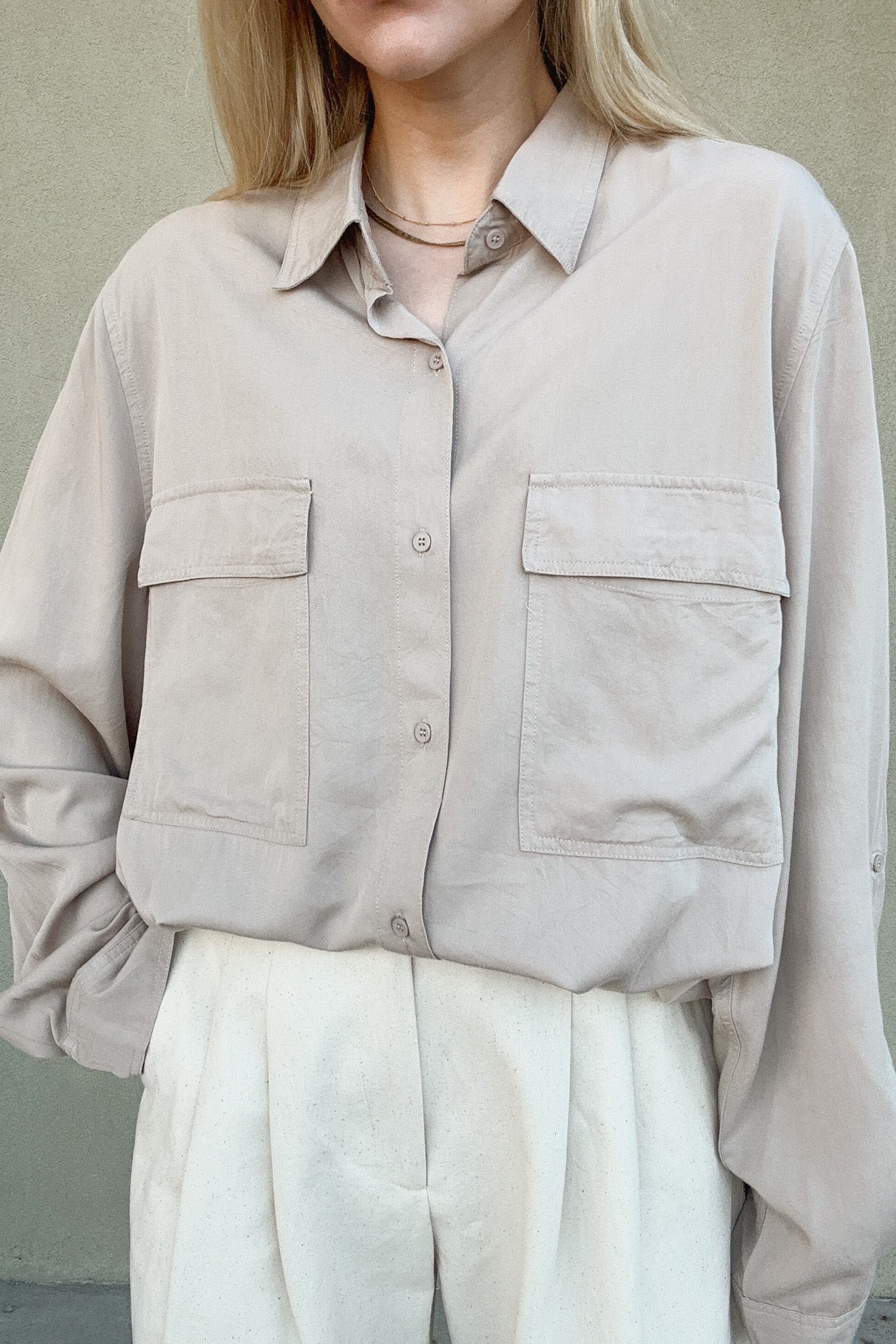 Bay Button Down Shirt - Neutral Ground