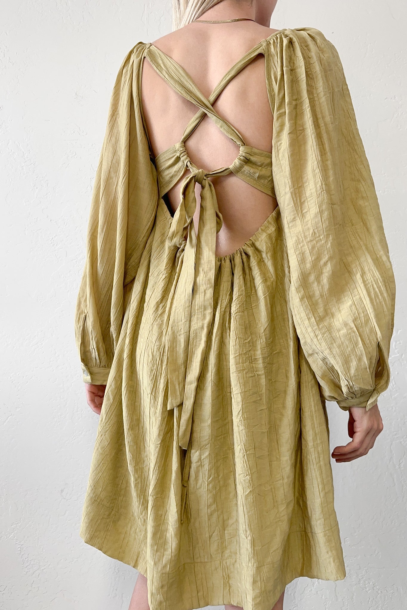 Belmont Square Neck Babydoll Dress - Neutral Ground