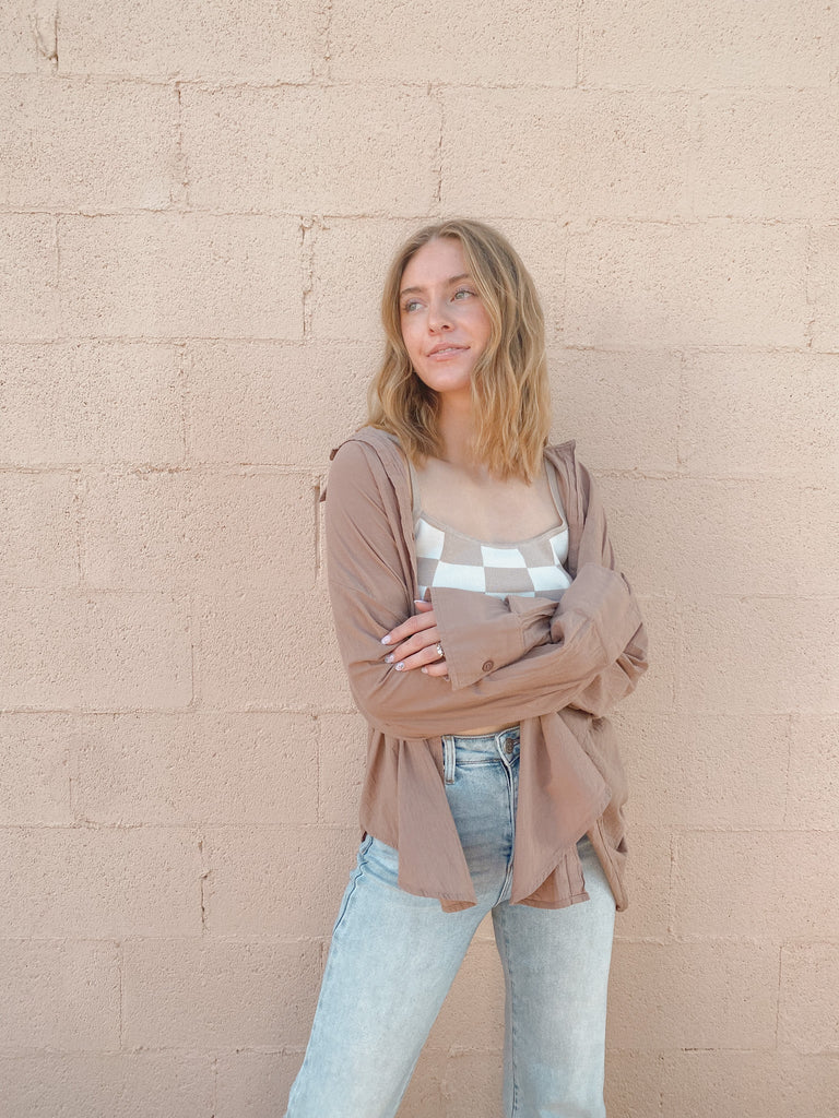 Hannah Button Down Shirt - Neutral Ground