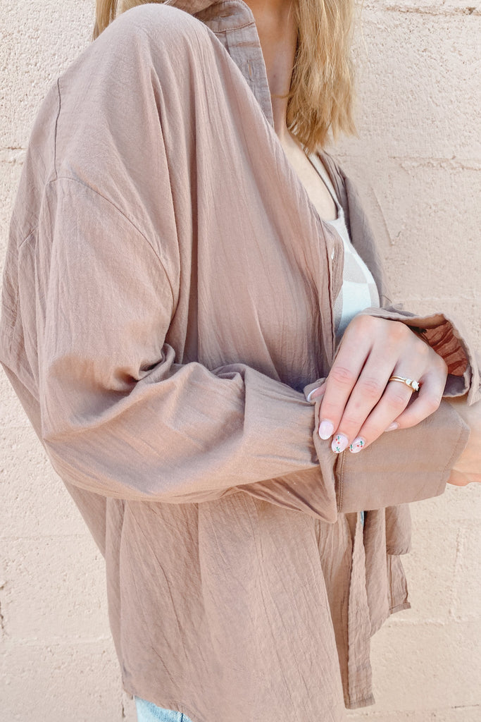 Hannah Button Down Shirt - Neutral Ground