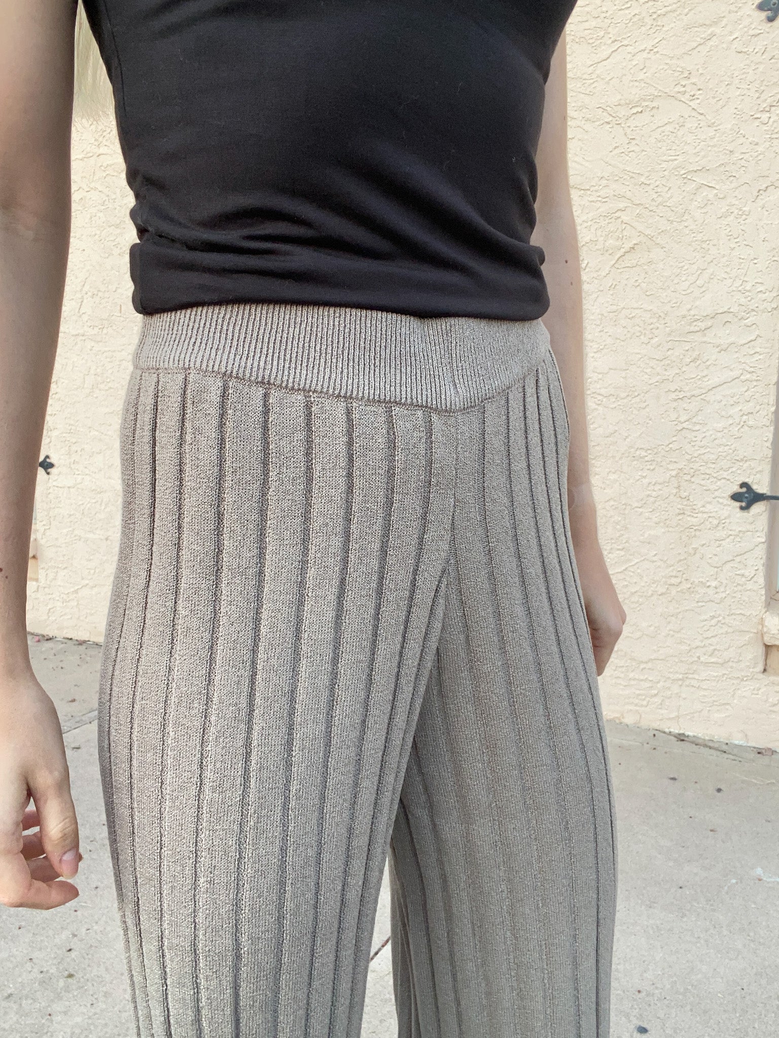Liesl Ribbed Knit Pant - Neutral Ground