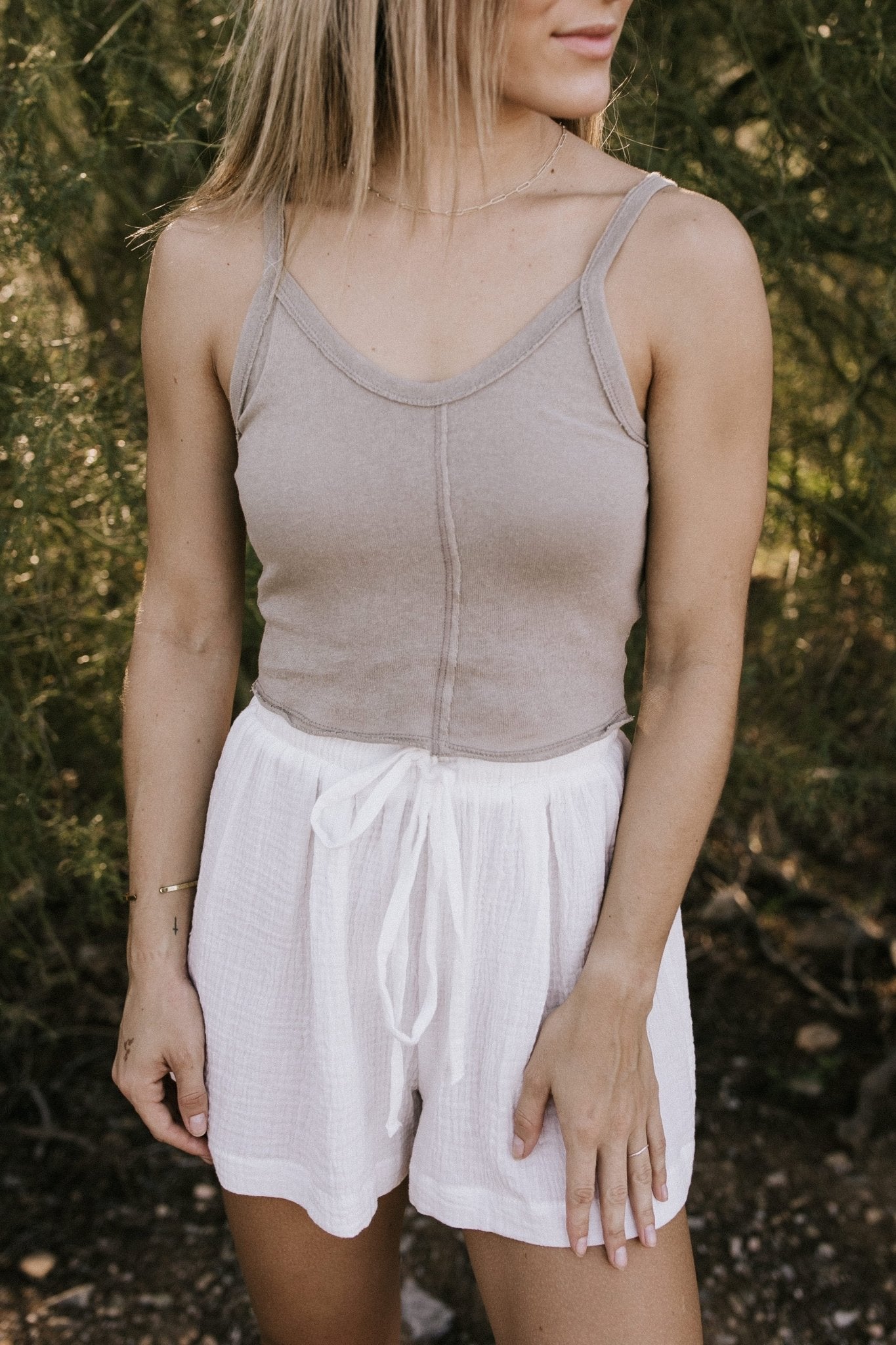 Posie Cotton Gauze Shorts - Neutral Ground