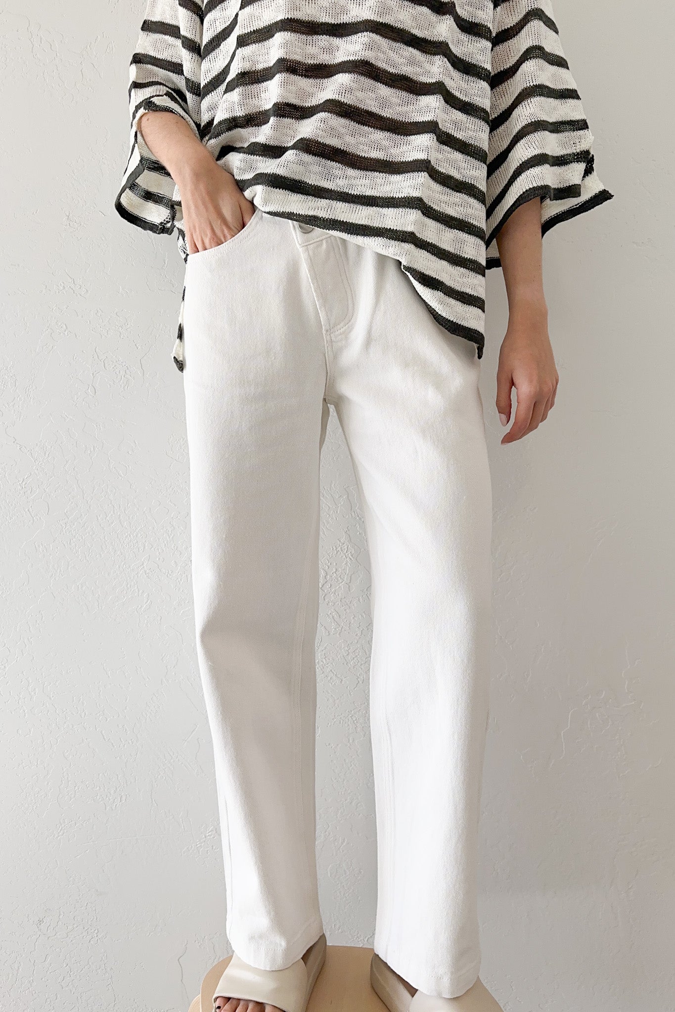 Rue Crisscross Jeans - Neutral Ground