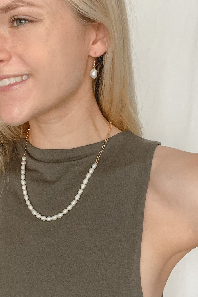 Sunshine Pearl Chain Necklace - Neutral Ground